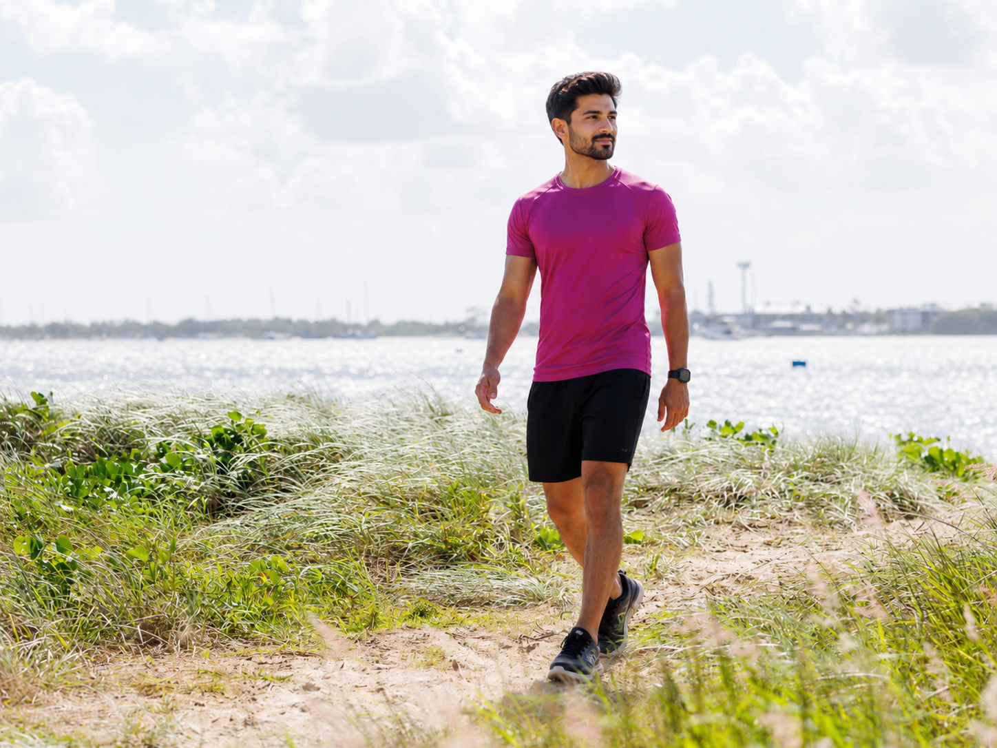 Infographics shows that the man are walking alone
